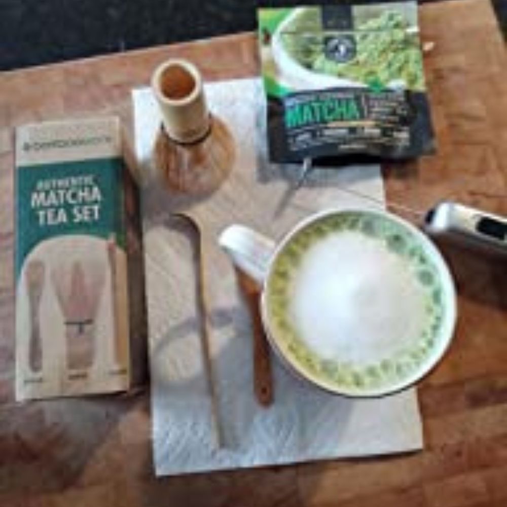 BambooWorx Matcha Whisk Set - Matcha Whisk (Chasen), Traditional Scoop (Chashaku), Tea Spoon. The Perfect Set to Prepare A Cup of Japanese Matcha