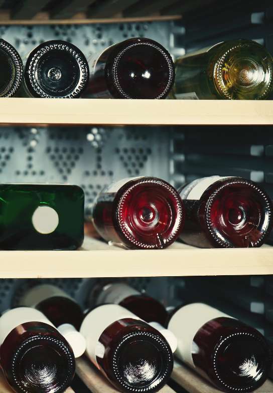 A person inspecting the fan motor of a wine fridge